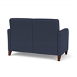 Siena 2-Seat Lounge Reception Waiting Tandem Seating / Walnut Wood Legs / Blue