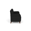 Siena 3-Seat Lounge Reception Waiting Tandem Seating / Walnut Wood Legs / Black