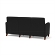 Siena 3-Seat Lounge Reception Waiting Tandem Seating / Walnut Wood Legs / Black