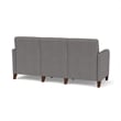 Siena 3-Seat Lounge Reception Tandem Seating / Walnut Wood Legs / Light Gray