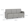 Siena 3-Seat Lounge Reception Tandem Seating / Walnut Wood Legs / Light Gray