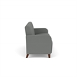 Siena 3-Seat Lounge Reception Tandem Seating / Walnut Wood Legs / Light Gray