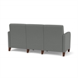 Siena 3-Seat Lounge Reception Tandem Seating / Walnut Wood Legs / Light Gray