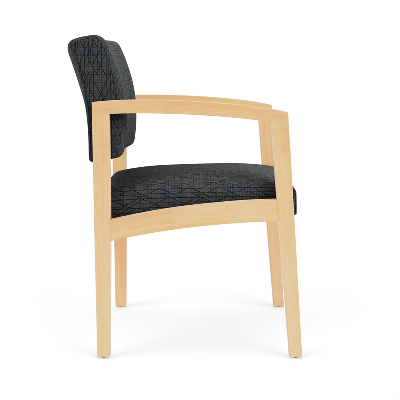 Lenox Wood Reception Waiting Wood Guest Chair / Natural Wood / Dark Gray
