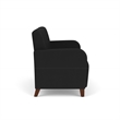 Siena 2-Seat Lounge Reception Waiting Tandem Seating / Walnut Wood Legs / Black