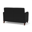 Siena 2-Seat Lounge Reception Waiting Tandem Seating / Walnut Wood Legs / Black