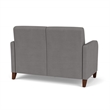 Siena 2-Seat Lounge Reception Tandem Seating / Walnut Wood Legs / Light Gray