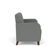 Siena 2-Seat Lounge Reception Tandem Seating / Walnut Wood Legs / Light Gray