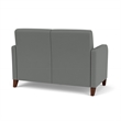 Siena 2-Seat Lounge Reception Tandem Seating / Walnut Wood Legs / Light Gray