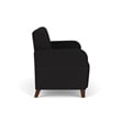 Siena 2-Seat Lounge Reception Waiting Tandem Seating / Walnut Wood Legs / Black