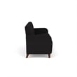 Siena 3-Seat Lounge Reception Waiting Tandem Seating / Walnut Wood Legs / Black