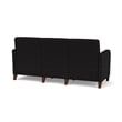Siena 3-Seat Lounge Reception Waiting Tandem Seating / Walnut Wood Legs / Black