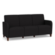 Siena 3-Seat Lounge Reception Waiting Tandem Seating / Walnut Wood Legs / Black