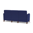 Siena 3-Seat Lounge Reception Waiting Tandem Seating / Walnut Wood Legs / Blue