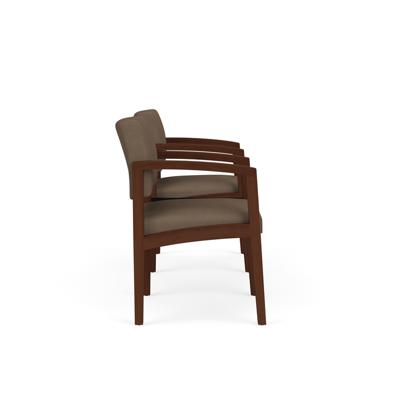 Lenox Wood Reception Waiting Room 2-Seat Tandemt / Walnut Wood / Brown