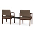 Lenox Wood Reception Waiting Room 2-Seat Tandemt / Walnut Wood / Brown