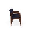 Lenox Wood Reception 2-Seat Tandem Center Table / Walnut Wood / Navy Blue
