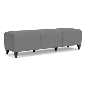 Siena 17.5&quot 3-Seat Lounge Reception Bench / Black Steel Legs / Light Gray