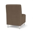 Siena Lounge Reception Waiting Armless Guest Chair / Brushed Steel Legs / Brown