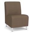 Siena Lounge Reception Waiting Armless Guest Chair / Brushed Steel Legs / Brown