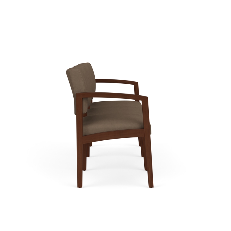 Lenox Wood Reception Waiting 3-Seat Tandem Seating / Walnut Wood / Brown