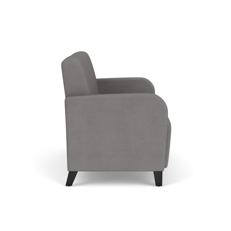 Siena 2-Seat Lounge Reception Tandem Seating / Black Steel Legs / Light Gray