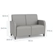 Siena 2-Seat Lounge Reception Waiting Tandem Seating / Black Steel Legs / Brown