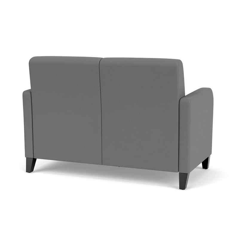 Siena 2-Seat Lounge Reception Tandem Seating / Black Steel Legs / Light Gray