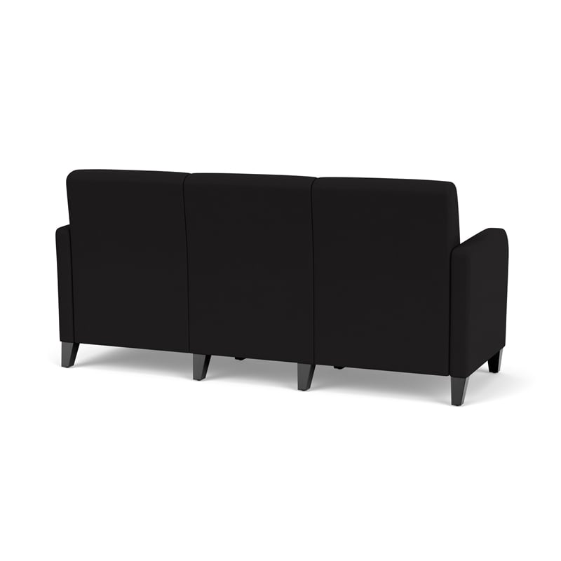 Siena 3-Seat Lounge Reception Waiting Tandem Seating / Black Steel Legs / Black
