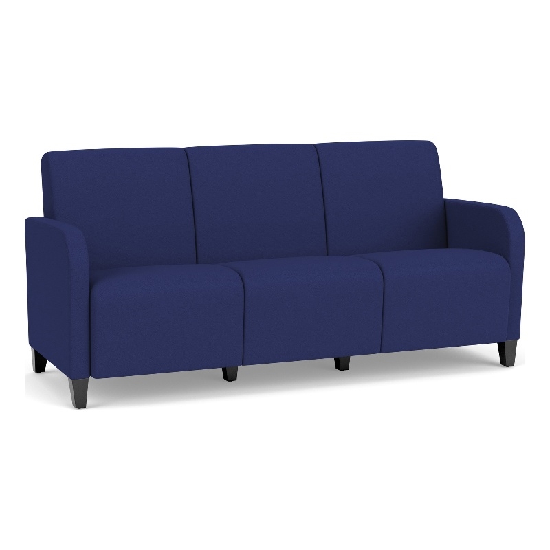 Siena 3-Seat Lounge Reception Waiting Tandem Seating / Black Steel Legs / Blue