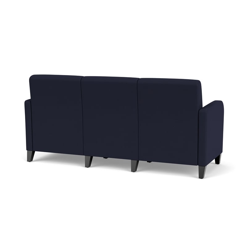Siena 3-Seat Lounge Reception Tandem Seating / Black Steel Legs / Navy Blue