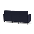 Siena 3-Seat Lounge Reception Tandem Seating / Black Steel Legs / Navy Blue
