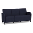 Siena 3-Seat Lounge Reception Tandem Seating / Black Steel Legs / Navy Blue