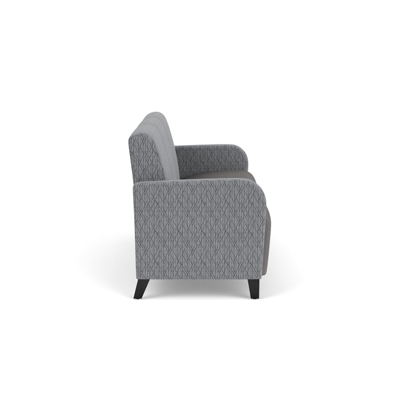 Siena 3-Seat Lounge Reception Tandem Seating / Black Steel Legs / Gray / Gray