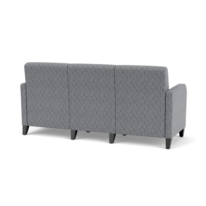 Siena 3-Seat Lounge Reception Tandem Seating / Black Steel Legs / Gray / Gray