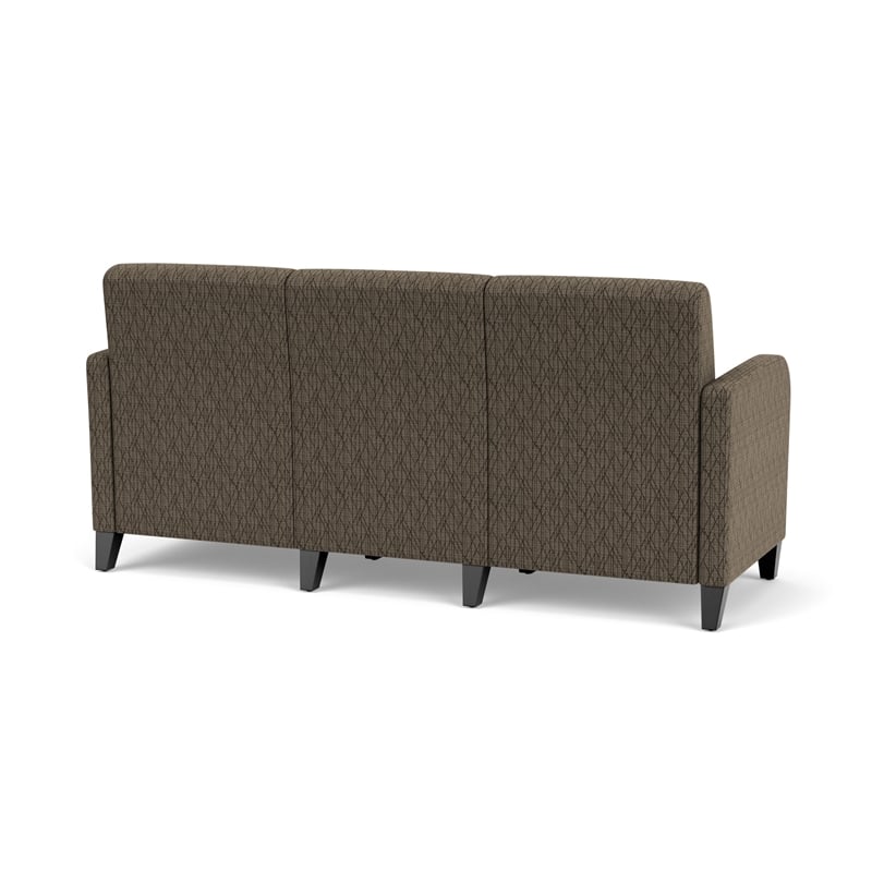 Siena 3-Seat Lounge Reception Tandem Seating / Black Steel Legs / Brown / Brown