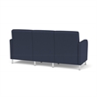 Siena 3-Seat Lounge Reception Waiting Tandem Seating / Brushed Steel Legs / Blue