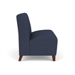 Siena Lounge Lobby Reception Waiting Armless Loveseat / Walnut Wood Legs / Blue