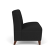 Siena Lounge Lobby Reception Waiting Armless Loveseat / Walnut Wood Legs / Black