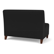 Siena Lounge Lobby Reception Waiting Armless Loveseat / Walnut Wood Legs / Black