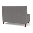 Siena Lounge Reception Waiting Armless Loveseat / Walnut Wood Legs / Light Gray