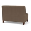 Siena Lounge Lobby Reception Waiting Armless Loveseat / Walnut Wood Legs / Brown
