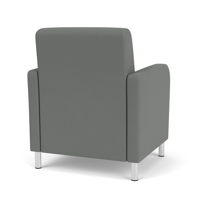 Siena Lounge Reception Waiting Guest Chair / Brushed Steel Legs / Light Gray