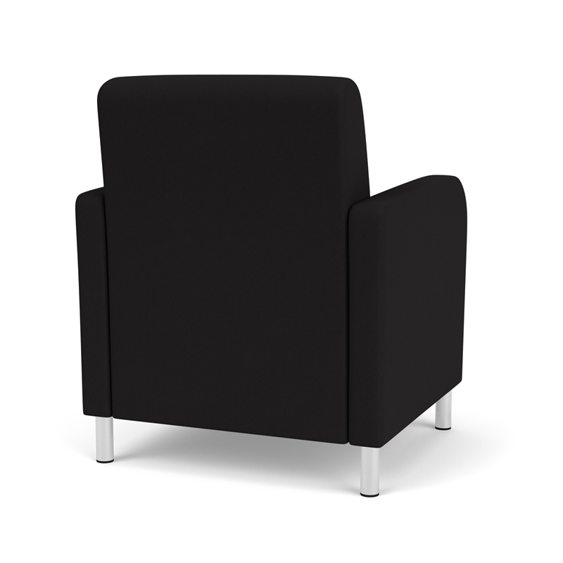 Siena Lounge Lobby Reception Waiting Guest Chair / Brushed Steel Legs / Black
