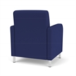 Siena Lounge Lobby Reception Waiting Guest Chair / Brushed Steel Legs / Blue