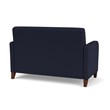 Siena Lounge Lobby Reception Waiting Loveseat and / Walnut Wood Legs / Navy Blue