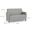 Siena Lounge Lobby Reception Waiting Loveseat and / Walnut Wood Legs / Navy Blue