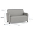 Siena Lounge Lobby Reception Waiting Loveseat and / Walnut Wood Legs / Navy Blue