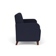 Siena Lounge Lobby Reception Waiting Loveseat and / Walnut Wood Legs / Navy Blue
