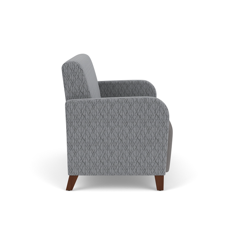 Siena Lounge Reception Waiting Loveseat / Walnut Wood Legs / Gray / Gray